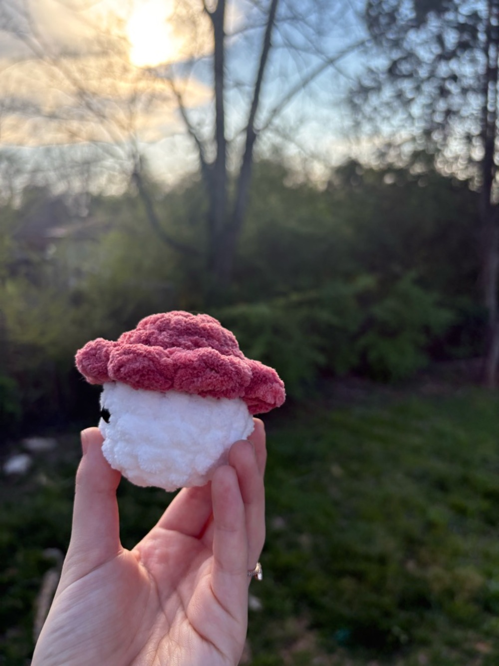 Handmade Plush Mushroom Softie - Red and White - Picture 2 of 7